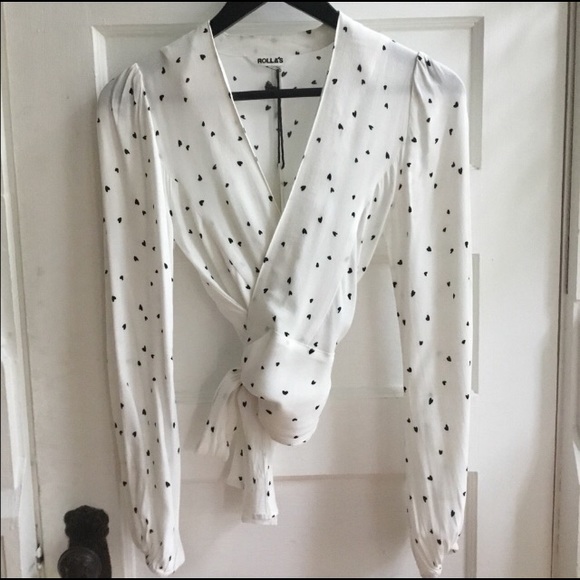 Rolla’s heart print wrap blouse - Picture 2 of 4